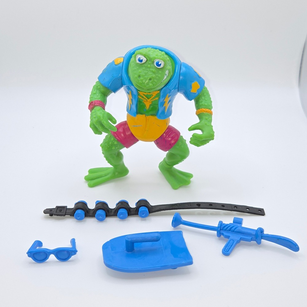 Vintage 1989 TMNT Napoleon Bonafrog Action Figure Complete Playmates Frog
